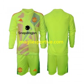 Completo Calcio Manchester United Portiere Bambino Divisa Trasferta 2024-2025 ML